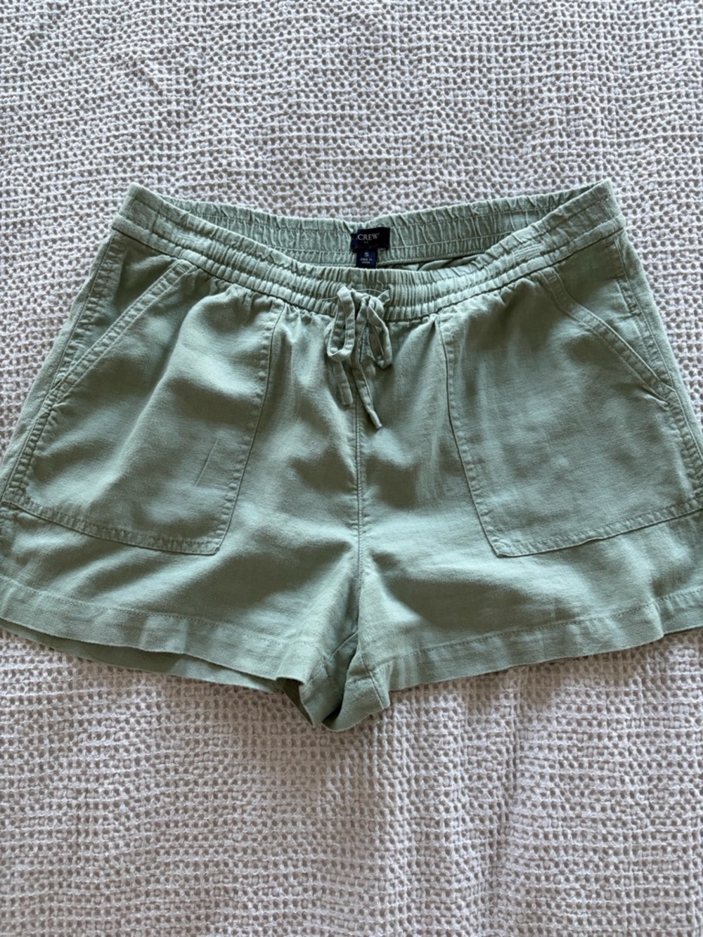 J. Crew Olive Sage Drawstring Pocket Athletic Shorts